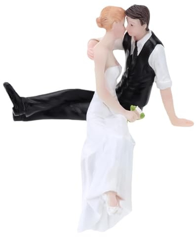 Ieron Wedding Cake Toppers - Bride and Groom, Sitting, Wedding Decoration, Artificial Resin, Present
