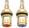 2PCS Replacement Tap Cartridges, Compatible Ceramic Disc Tap Valves Brass Quarter Turn Glands Repair Kit with Red & Blue Indicators Replacement Ceramic Insert for Tap Seals