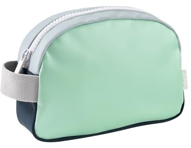 BÉABA, Baby-/Kinder-Kulturbeutel, Wasserabweisend, Großes Fassungsvermögen 2,5L, Breite Öffnung mit Reißverschluss, Namensetikett, Radiergummieffekt, Faro, Matcha Latte