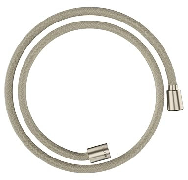hansgrohe AXOR ShowerSolutions Textilbrauseschlauch, 1250mm, konische und zylindrische Mutter, 28227, Farbe: Brushed Nickel