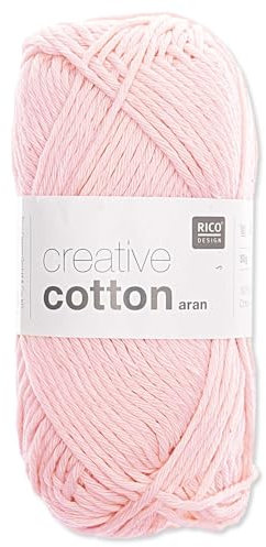 Frida's Wollhaus Rico Design 50 g Creative Cotton Aran Wolle Stricken Häkeln 63 Farben (00 | Rose)