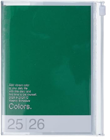 MARK'S 2025/26 Taschenkalender, A6 Colors, Green: Von September 2025 bis Dezember 2026