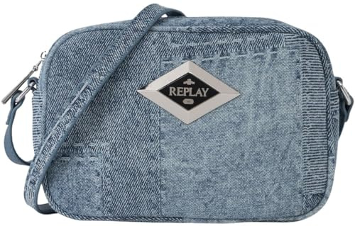 Replay Damen Umhängetasche Denim-Optik, Medium Denim 0796 (Blau), Einheitsgröße