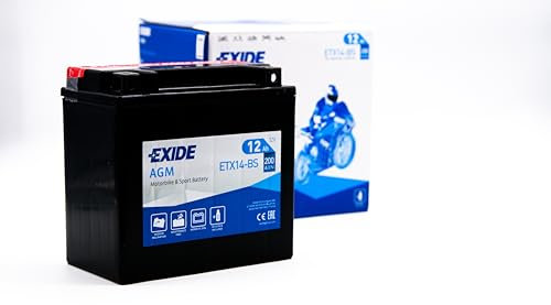 EXIDE BIKE ETX14-BS BATTERIA MOTO SCOOTER QUAD 12V 12AH CCA-EN 200 YTX14-BS