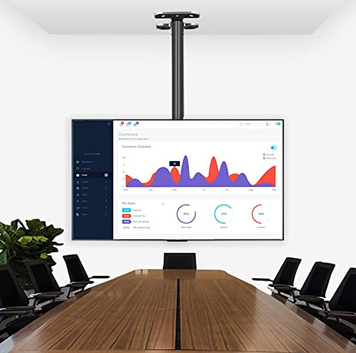 ZMAZHANG Deckenhalterung für TV, Wandhalterung für TV, höhenverstellbare Teleskop-Deckenhalterung für TV, passend für 37-85 Zoll LCD-Flachbildfernseher, Befestigung mit Metall-Expansionsschraube