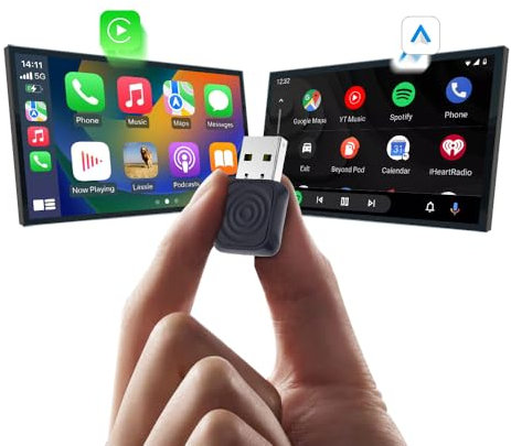 CarlinKit Wireless CarPlay & Android Auto MINI-Ultra Adapter, 2-in-1 Wireless-Adapter wandelt kabelgebundenes CarPlay/Android Auto in kabellos, Mini-Stick-Design, OTA-Upgrade
