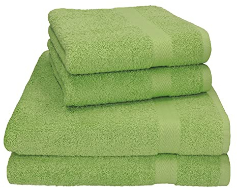 Betz Premium Handtuch Set 4-teilig – 2 Duschtücher 70×140 cm & 2 Handtücher 50×100 cm, 100% Baumwolle 470 g/m², saugstark & weich, Oeko-TEX® Farbe apfelgrün