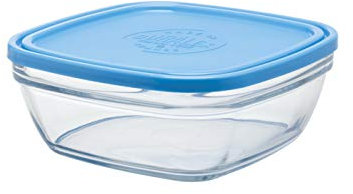 Duralex - Saladier Carré 20Cm avec couvercle Bleu Lys