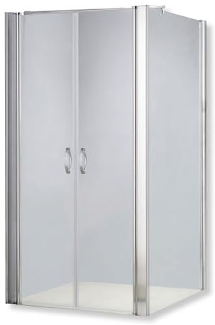 BIJON Duschkabine 80x70 Eckdusche Pendeltür, Klarglas 6mm ESG, Duschabtrennung, Dusche, Duschwand, Duschglaswand, Duschtür Nano - Größe: 80 x 70 cm, Höhe: 195 cm