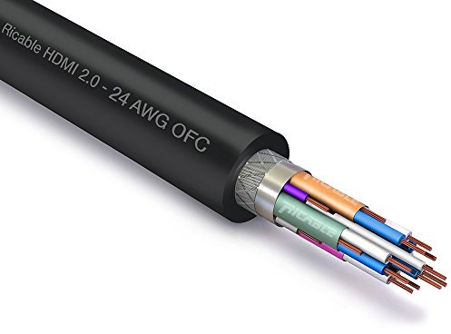 Ricable Custom H24/10-10 Metri - Cavo HDMI 2.0b 4K HDR OFC 24 AWG a saldare