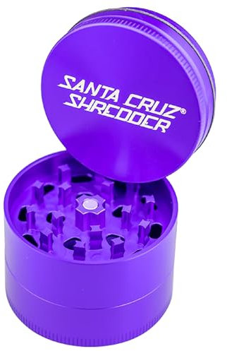 Santa Cruz Shredder Herb Grinder 3 Piece Medium 2 1/8 Superior Grip and Aluminium (Purple)