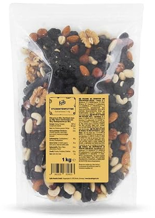 KoRo - Studentenfutter Extra-Klasse 1 kg - Mischung aus Weinbeeren Paranuss Cashews Walnuss Mandeln - Ohne Zusätze