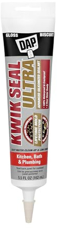 Kwik Seal Ultra Advanced Kitchen and Bath Siliconized Sealant, Biscuit, 5.5 Oz (7079818916)