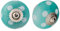 Nicola Spring Ceramic Cupboard Drawer Handle Knobs - Polka Dot Design - Turquoise/White - Pack of 12