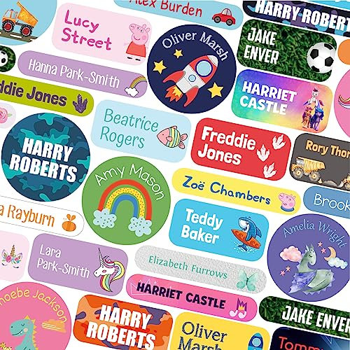 128 Stickerscape Iron on School Name Labels for Children - Iron on Name Labels - School, Pre-School and Nursery - Labels for School Uniform, PE Kits, Clothing (Bunny)