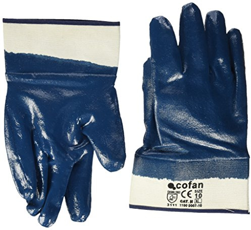 Cofan 11000007-10BL - Guantes de nitrilo americano, talla 10, color azul, 1 par