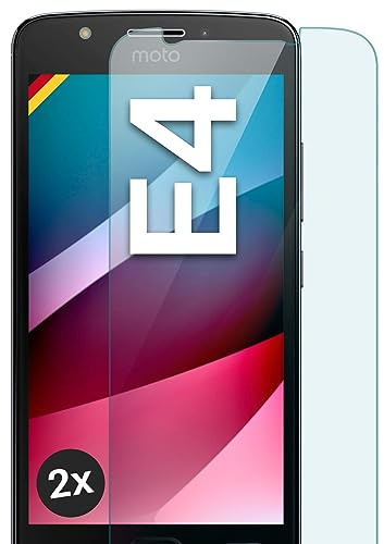 moex Schutzfolie für Motorola Moto E4 Glas 9H Härte, gehärtetes Schutzglas, Panzer Schutz Glas Displayschutz Folie, kompatibel mit jeder Handy Hülle, ShockProtect 2 Stück