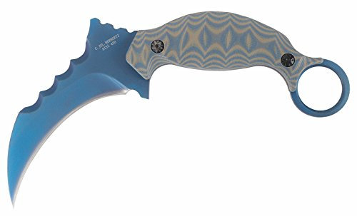 Herbertz Herren Karambit Gürtelmesser, blau, 21,0cm