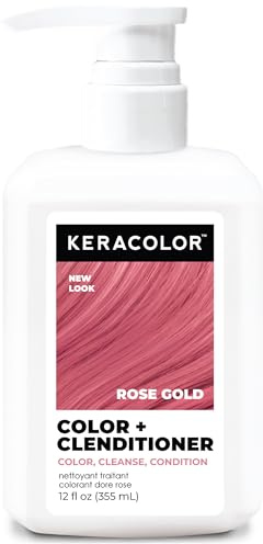 Keracolor Clenditioner Color Depositing Conditioner Colorwash, Rose Gold, 12 fl. oz.