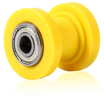 Keenso Chaîne Rouleau Curseur Tendeur Roue,10mm Rouleau de Chaîne de Tendeur de Poulie Guide de Roue de Tendeur de Glisseur de Chaîne Universel(jaune)