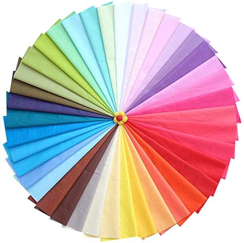 Namvo 40 Pieces Multi Rainbow Colors Fabric Patchwork Cotton Mixed Squares Bundle Craft Sewing Quilting 40 Colors (20 x 20 cm)