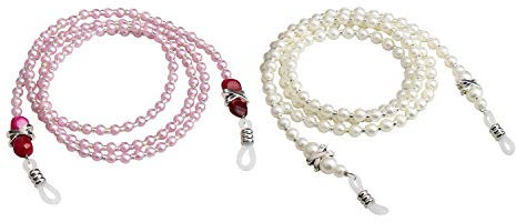 JUHONNZ Lunette Chaine Perlé,2 PCS Cordon Lunettes Porte-lunettes Lunettes de Soleil Cordon pour Femmes Filles Lecture Décoration