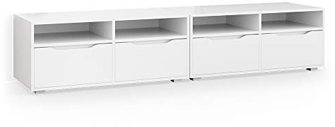 Vicco Mueble bajo para TV Ruben, Blanco, 200 x 42 cm