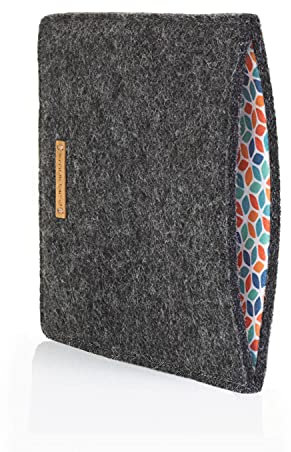 SmukBird - Hülle für Amazon Kindle Paperwhite 6 Zoll, 10. Generation 2018 | aus echtem Filz + Baumwolle | anthrazit | Design: Colorful