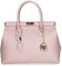 Chicca Borse Bag Borsa a Mano in Pelle Made in Italy 35x28x16 cm (D13 Rosa)