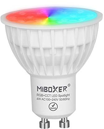 LGIDTECH FUT103 4W GU10 LED Birnenstrahler, RGB+CCT-Farbwechsel und CCT-Temperatur einstellbar, dimmbar, Speicherfunktion. Fernbedienung, Wandpaneel, Gateway-Hub. Alles wird separat verkauft