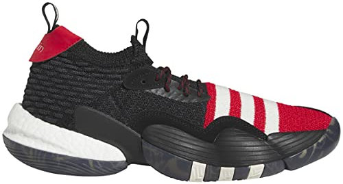 adidas Trae Young 2 Herren-Basketballschuhe, Core Black-Better Scarlet-Off White, 9.5 US