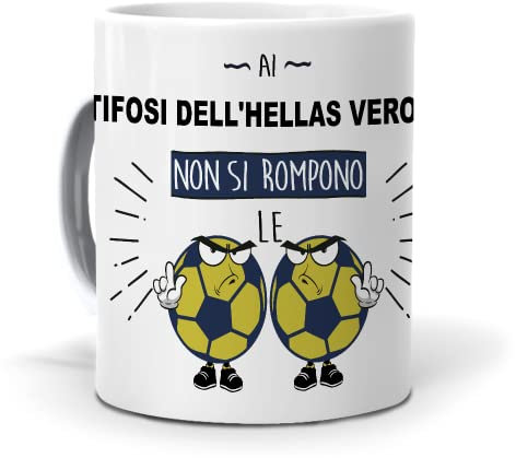 Regalo originale. Idea da regalare. Tazza Ai tifosi dell´hellas verona non si rompono le palle. Ceramica 350 ml.