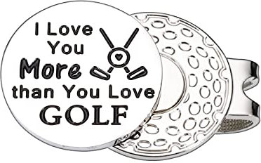 Golf Geschenk für Männer Golf Ball Marker mit Magnet Hut Clip Golf Gravur Geburtstag Weihnachten Jahrestag Hochzeit Geschenk für Ehemann Freund Papa I Love You More Than You Love Golf Zubehör für Ihn