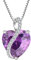 YL Damen Herz Halskette 925 Sterling Silber Anhänger Februar Geburtsstein Amethyst Kette Schmuck Geschenke für Mutter ihre Frau Freundin