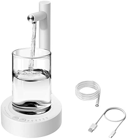 Water Dispenser Water Bottle Pump,6 Levels of Quantitative USB Automatic Water Dispenser Multifunctional Smart Pumping Machine Low Noise for for Home, Office, Outdoor