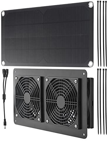 Youao Ventilatori solari per Esterni - Ventilatore per Serra Solare da 10 W 12 V,Ventilatore Solare per Esterno, capannone, pollaio, Serra Ventilatori Impermeabili Modo di Montaggio e Installazione