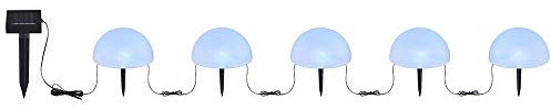 Globo Solarleuchte Farbwechsel Kugellampe Außen Stecklampe Halbkugel Gartendeko Solar, weiß, 5x RGB LED bunt, DxH 15x19 cm, 5er Set