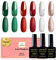YSUVIN UV Nagellack, 6 Farben Gold Grünes Rot Silber Weihnachts UV Gel Nagellack Set für Anfänger DIY Nail Art Maniküre Salon, 8ml