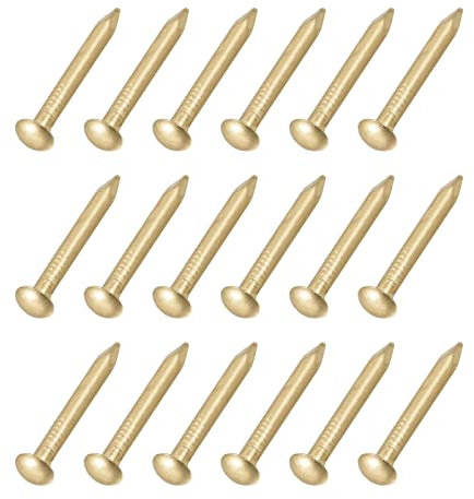 METALLIXITY Small Nails (2.8x30mm) 25pcs, Brass Tiny Hardware Nails - for Household Woodworking, Brass Tone