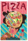 Lustiges Essen auf dem Kopf, Leinwand-Poster und Drucke, Wandbilder, Ramen, Pizza, Sushi, Burger, gebratenes Schwein, Croissant, Kunstgemälde, Heimdekoration (Color : B, Size : 40x60cm No Frame)