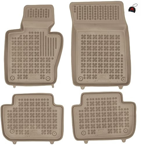 MOTOS Beige Gummimatten Auto Fussmatte passt für BMW X3 E83 2003-2010 Verbessern Sie Ihren Reisekomfort mit Antirutschmatte Auto - Allwetter fußmatten Auto, Schutz vor Verschmutzung