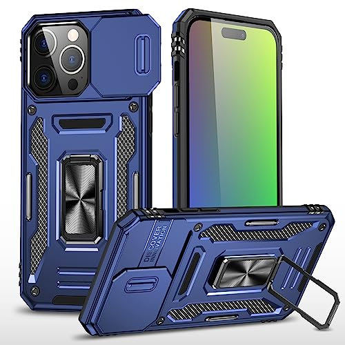 XINYIWEI Custodia per iPhone 15 Pro Max, Protezione scorrevole del coperchio della fotocamera, Cover protettiva del telefono cellulare a prova di caduta per iPhone 15 Pro Max 6.7 (Blu)