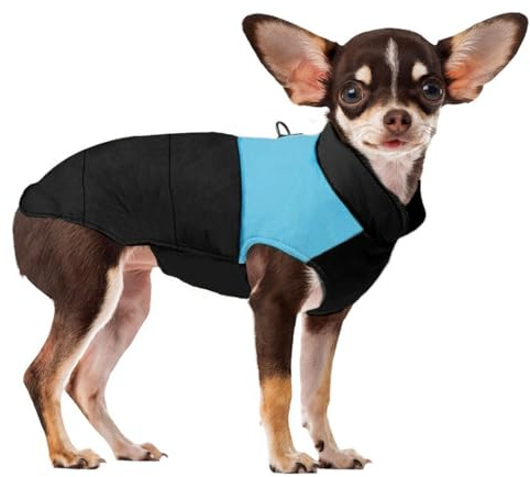 Voarge Vêtement Chaud d'hiver pour Chien - Veste imperméable pour Chiens de Petite, Moyenne et Grande Taille (Bleu, S)