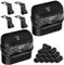 AXNSATRE 2 Pcs Car Bin Tidy Car Accessories - Black Car Bins for Side Door, Mini Rubbish Bin for Car, with 180 Small Trash Bags & 4 Car Hooks