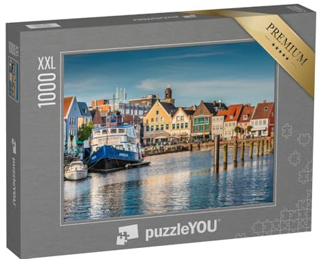 Puzzle 1000 Teile XXL „Altstadt von Husum: Heimat von Theodor Strom in Nordfriesland, Schleswig-Holstein“ – aus der Puzzle-Kollektion Nordsee