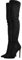 blingqueen Stivali da donna sopra il ginocchio con tacco alto elasticizzato, Velluto nero, 43 EU