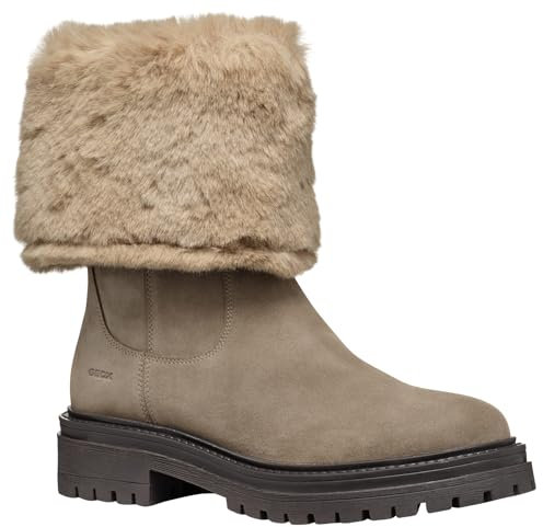 Geox D Iridea M, Stivale alla Caviglia Donna, Tortora, 34.5 EU