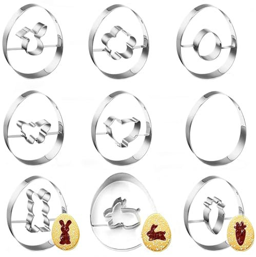 Ausstechformen Ostern, 9 Stück Ausstecher Ostern Set, Plätzchen Ausstecher Ostern, Ideales Ostergeschenk & Osterplätzchen für Backen