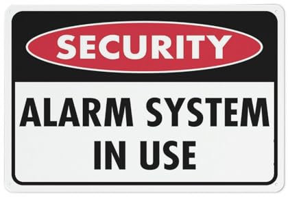 Cartello in metallo con sistema di allarme di sicurezza, 30,5 x 20,3 cm, in alluminio antiruggine, multicolore