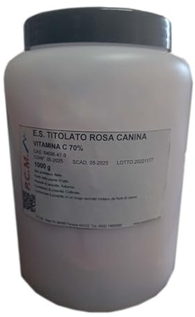 ESTRATTO SECCO ROSA CANINA CON VITAMINA C 70% 1 KG ANTIOSSIDANTE SALUTE E INTEGRAZIONE P.C.M.